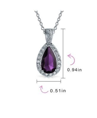 Classic Jewelry Large Pear Shape Solitaire Teardrop Halo 15CTW CZ Cubic Zirconia Pendant Necklace Silver Plated