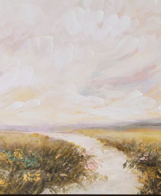 Peaceful River Hand Embellished Framed Canvas Abstract Landscape Wall Art