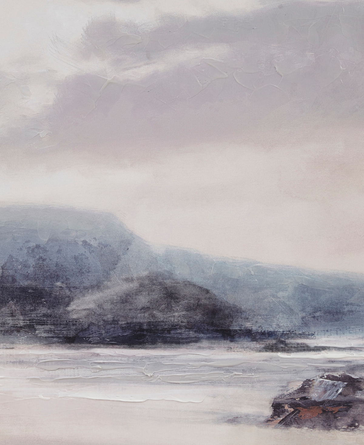 Madison Park Moody Coast Hand Embellished Landscape Framed Canvas Wall Art - Pink