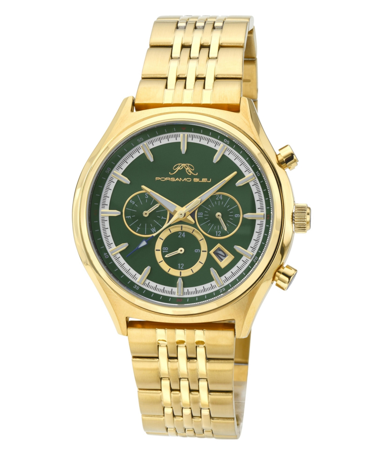 Charlie Stainless Steel Multifunction Gold Tone & Green Men's Watch 1261FCHS - Gold