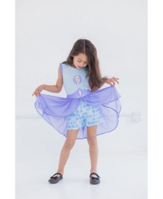 Disney Frozen Girls Romper With Skirt Overlay Toddler |Child