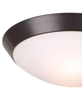 Davis Modern Ceiling Light Flush Mount Fixture 13" Wide Oil Rubbed Bronze 2-Light Frosted Glass Dome Shade for Bedroom Kitchen Hallway
