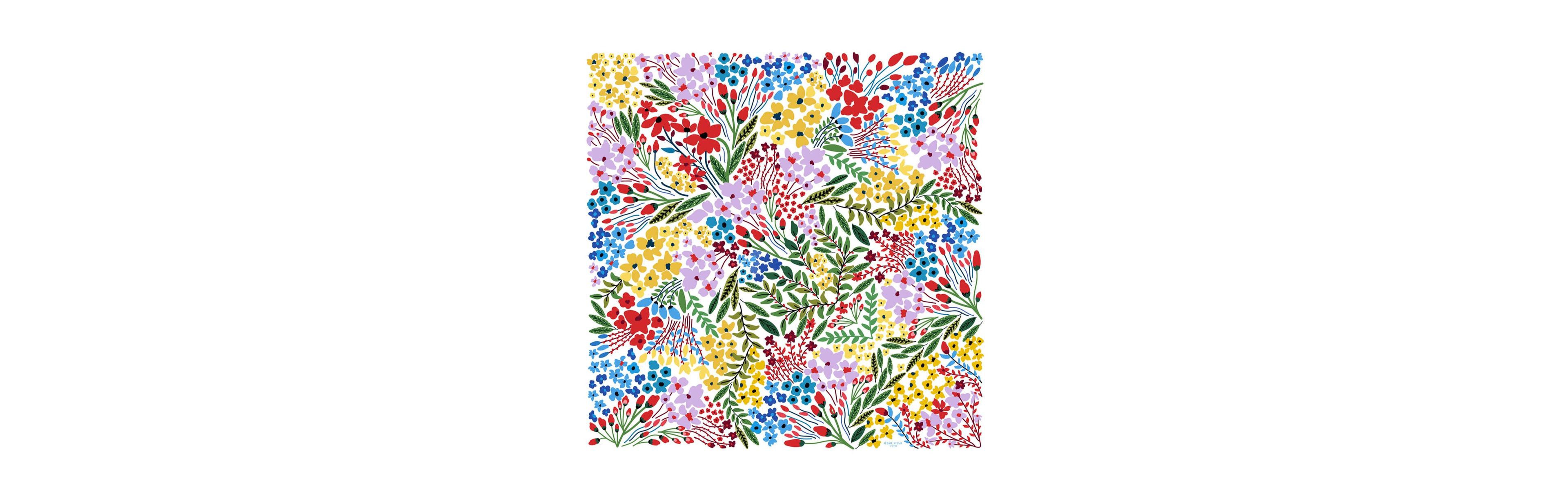 Jessie Zhao New York Silk Scarf of Blooms
