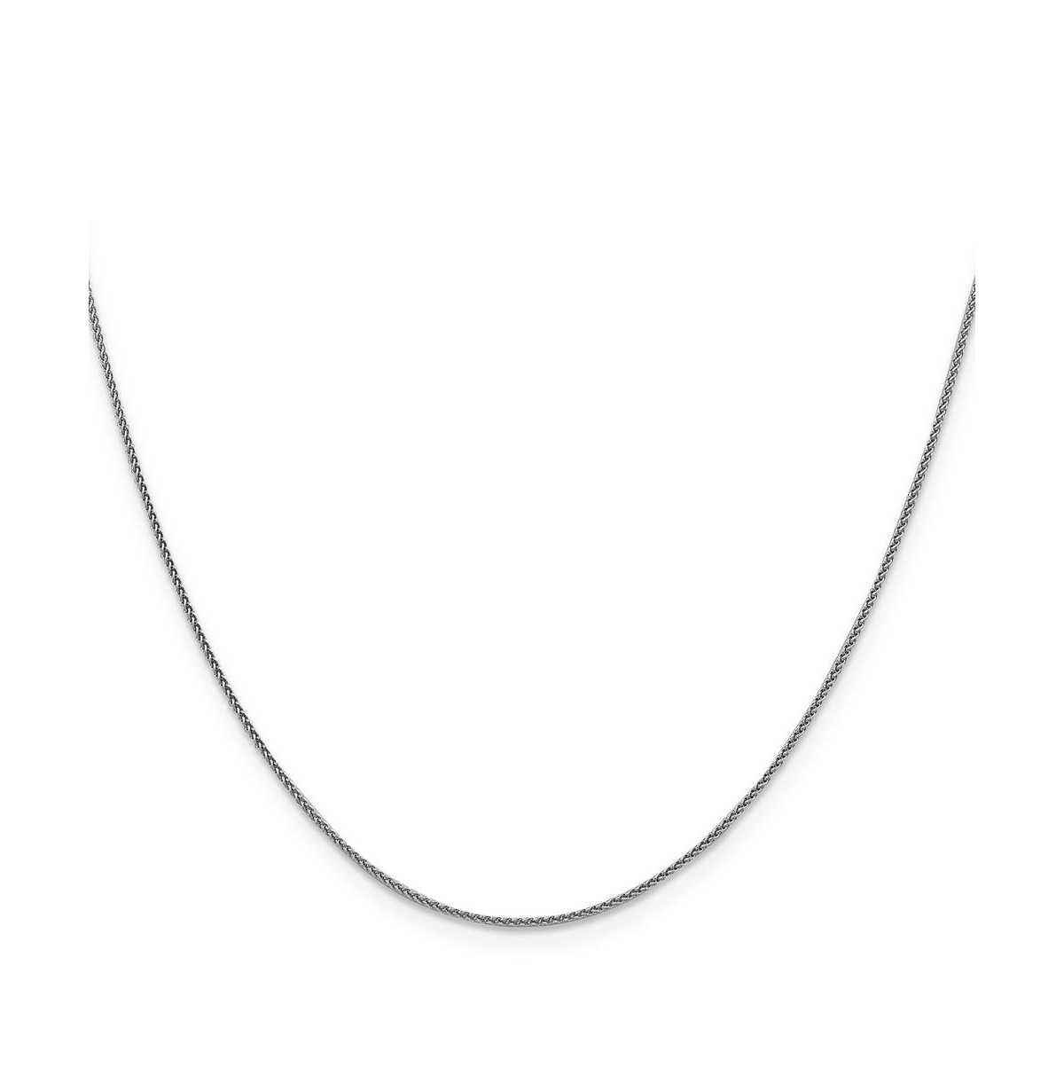 18K White Gold 20" Diamond-cut Spiga Chain Necklace - Silver