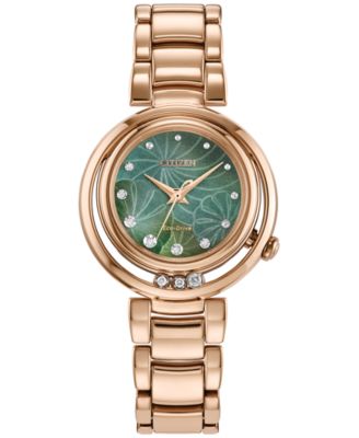 Citizen - Women's Arcly Diamond (1/10 ct. t.w.) Rose Gold-Tone Stainless Steel Bracelet Watch 30mm