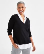 Macys womens sales black sweaters