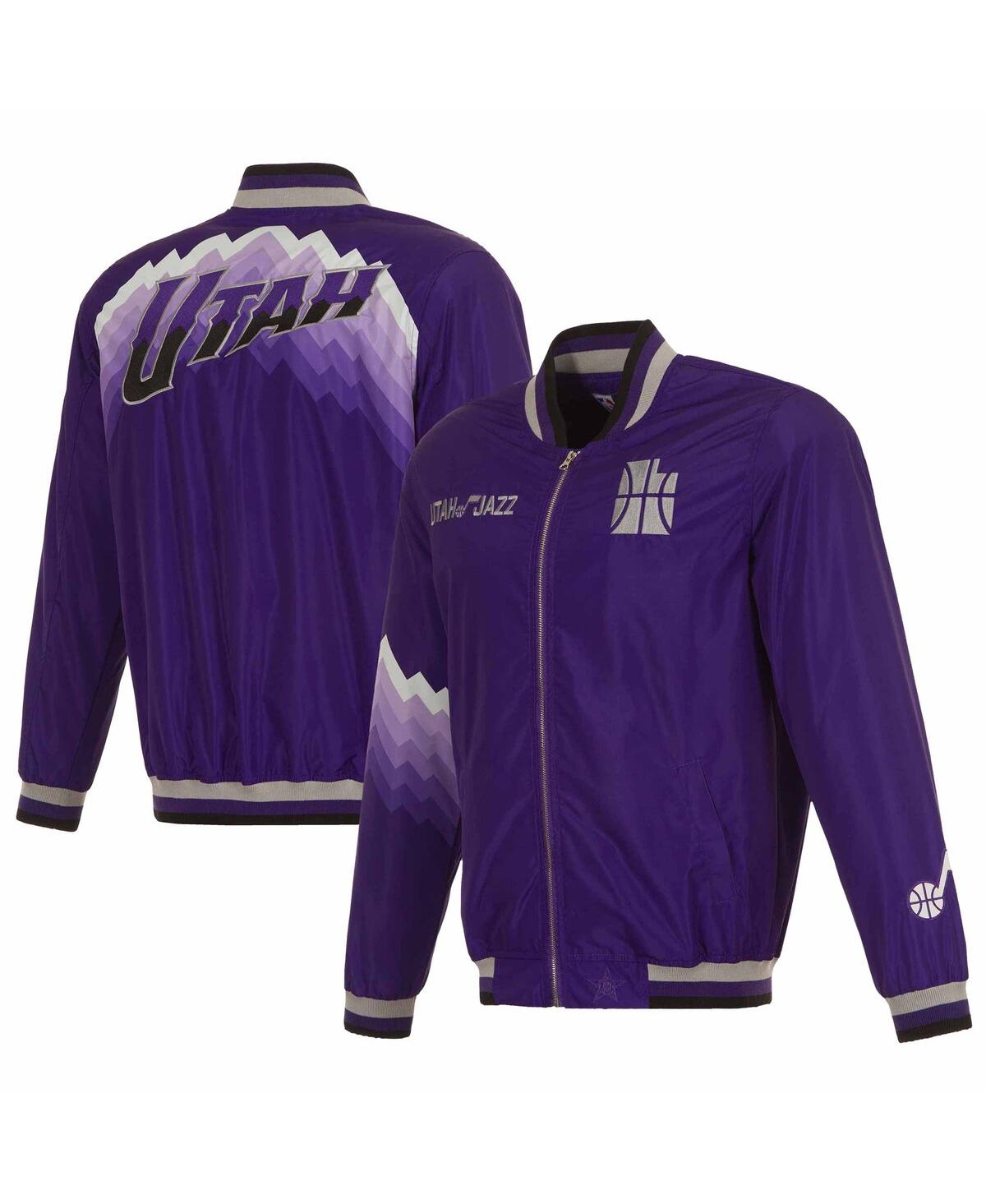 Men's Jh Design Purple Utah Jazz 2023/24 City Edition Nylon Full-Zip Bomber Jacket - Purple