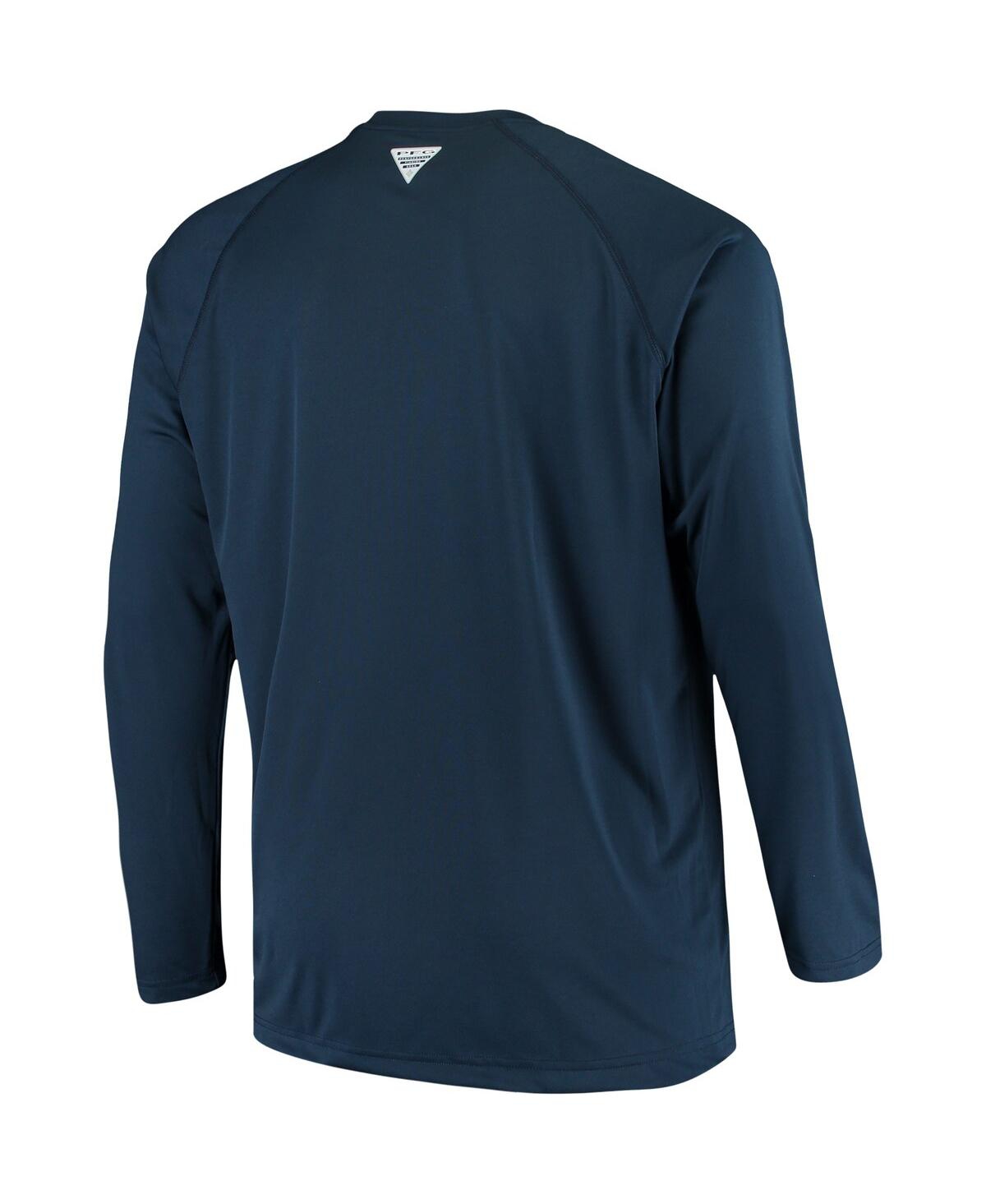 Shop Columbia Men's  Navy Auburn Tigers Big & Tall Terminal Tackle Long Sleeve Omni-shade T-shirt