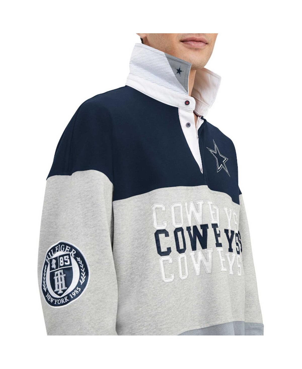 Men's Tommy Hilfiger Navy Dallas Cowboys Connor Oversized Rugby Long Sleeve Polo Shirt - Navy