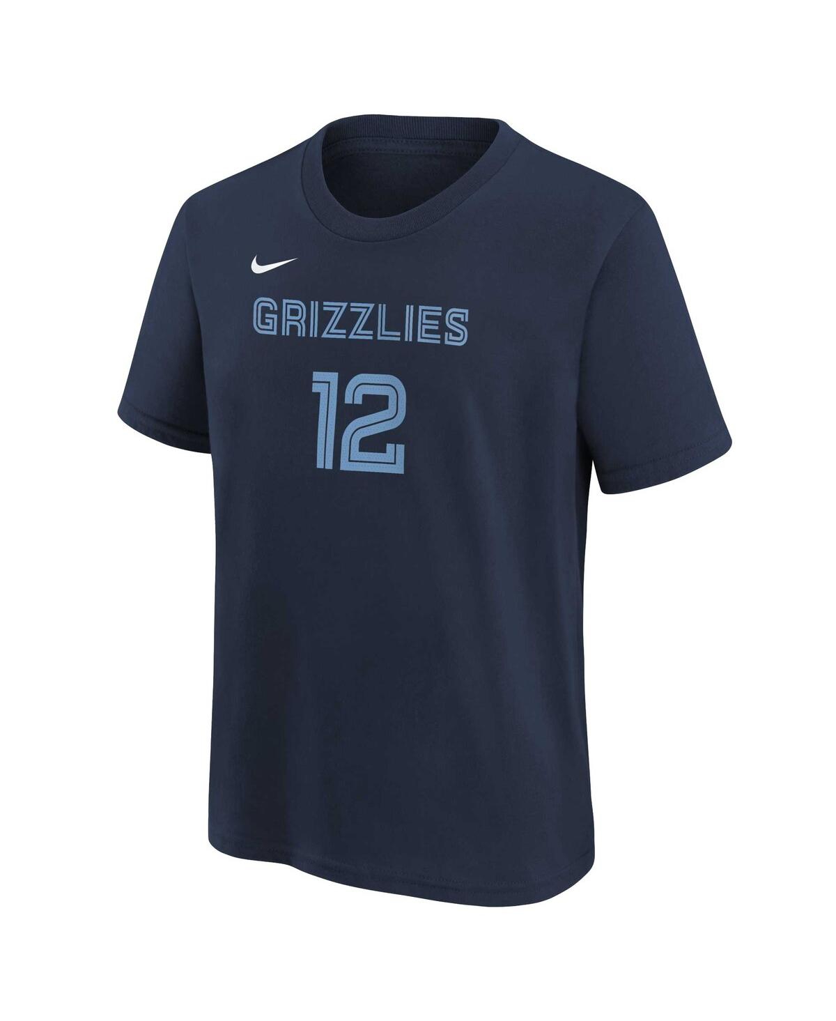 Big Boys Ja MorantMemphis Grizzlies Icon Name and Number T-shirt - Navy