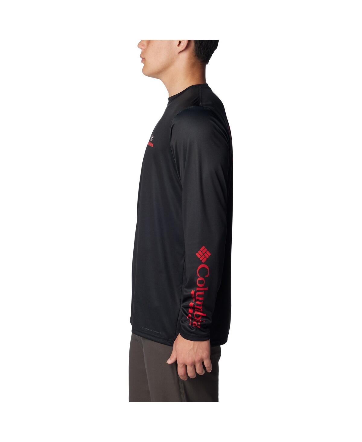 Shop Columbia Men's  Black Georgia Bulldogs Terminal Shot Omni-shade Long Sleeve T-shirt