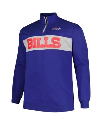 Men's Royal Buffalo Bills Big and Tall Fleece Quarter-Zip Jacket