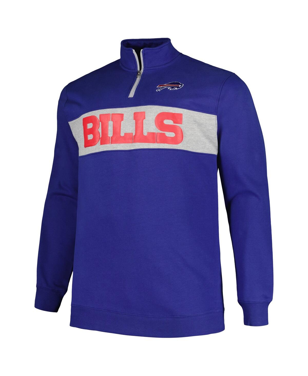 Shop Profile Men's  Royal Buffalo Bills Big And Tall Fleece Quarter-zip Jacket