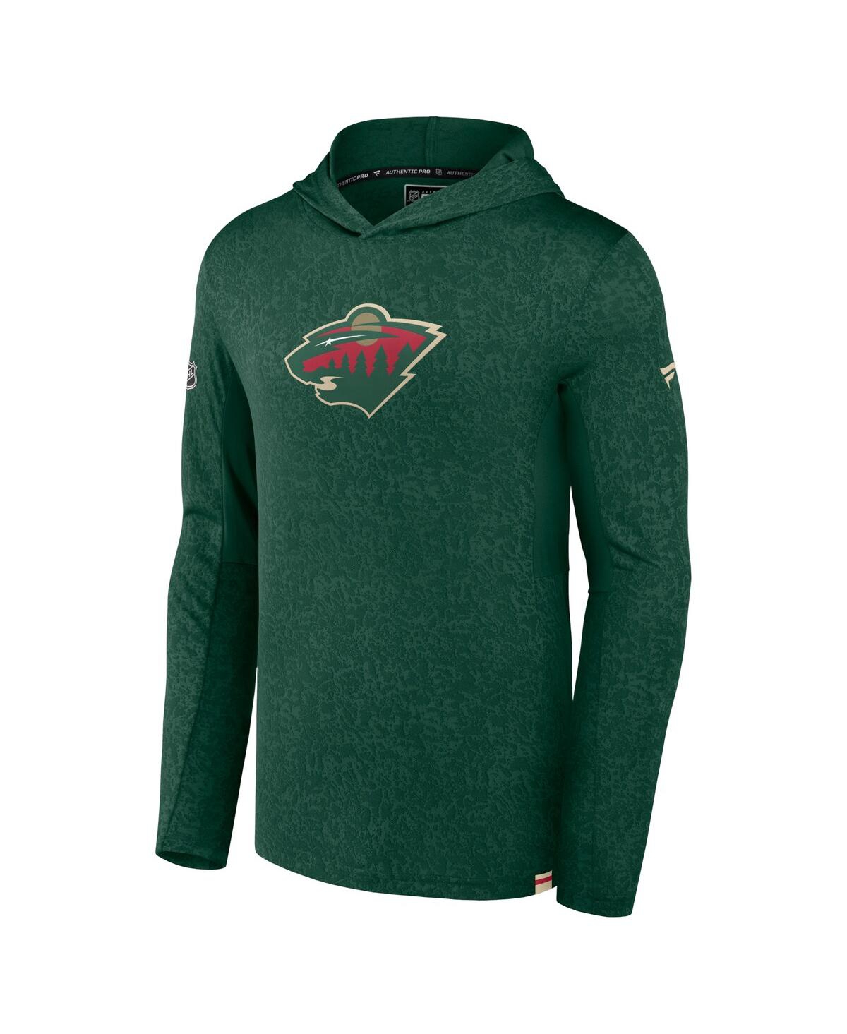 Men's FanaticsMinnesota Wild Authentic Pro Lightweight Pullover Hoodie - Green
