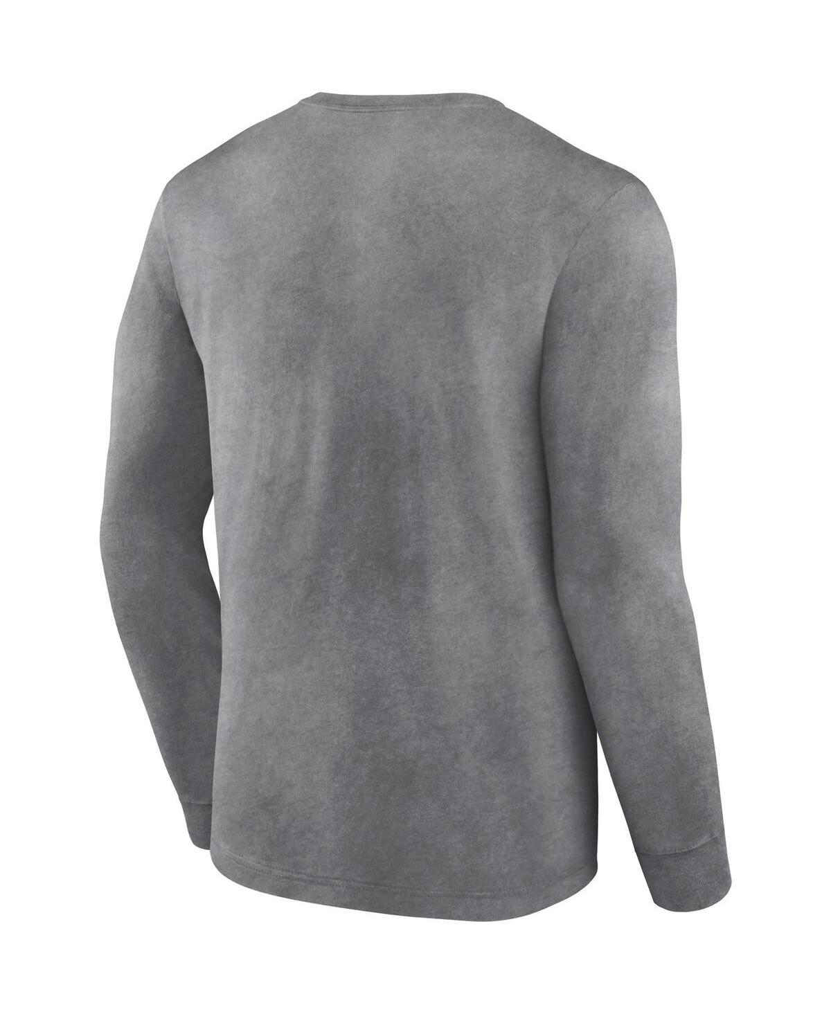 Men's FanaticsDistressed Washington Commanders Washed Primary Long Sleeve T-shirt - Heather Charcoal