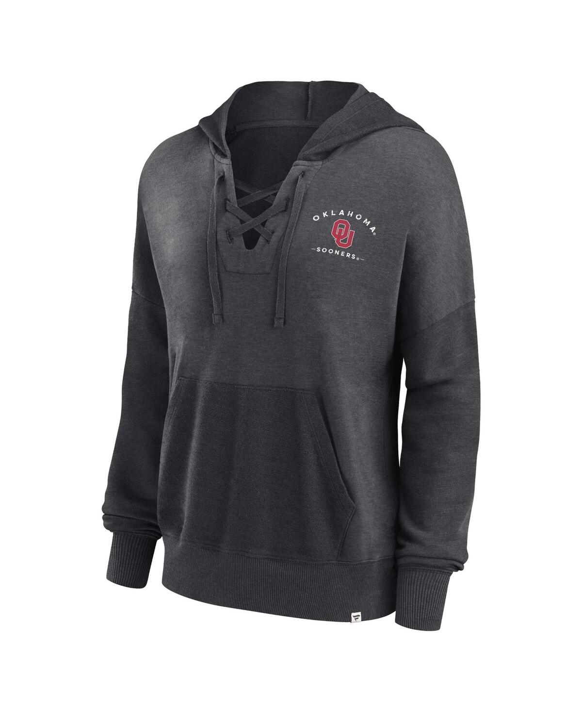 Fanatics Branded Heather Charcoal Oklahoma Sooners Evergreen Campus Pullover Hoodie In Heather Charcoal