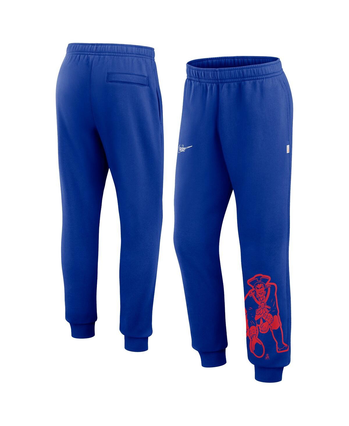 Shop Nike Men's  Royal Distressed New England Patriots Logo Crop Joggers