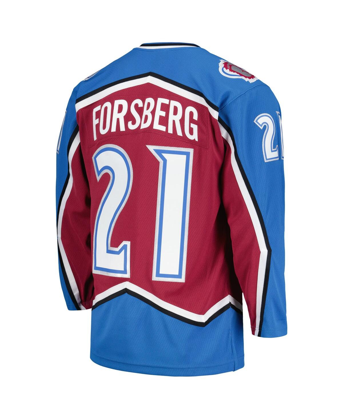 Men's Mitchell & Ness Peter ForsbergColorado Avalanche 1995/96 Blue Line Player Jersey - Burgundy