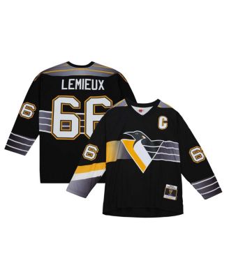 Men s Mitchell Ness Mario Lemieux Black Pittsburgh Penguins Captain s Patch 1996 97 Blue Line Player Jersey Macy s