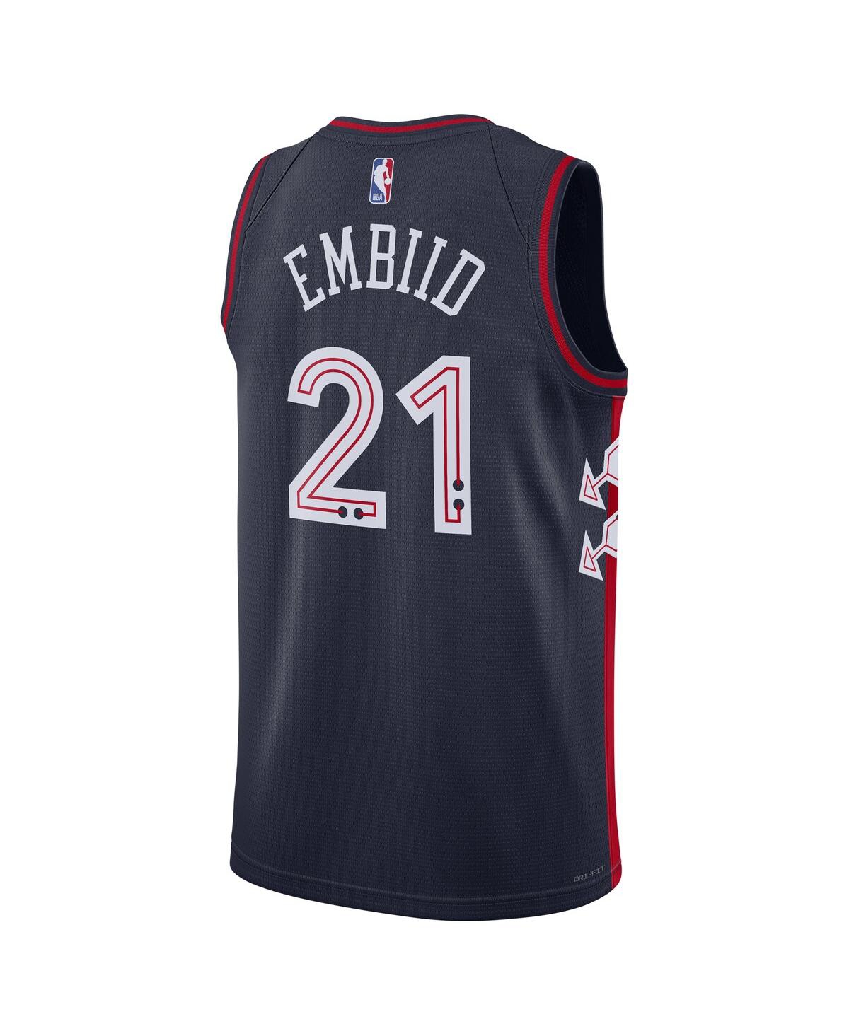 Men's and Women's Nike Joel EmbiidPhiladelphia 76ers 2023/24 Swingman Jersey - City Edition - Navy