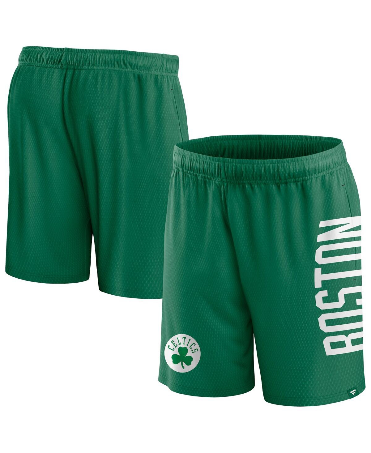 Shop Fanatics Men's  Kelly Green Boston Celtics Post Up Mesh Shorts