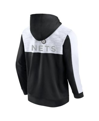Men's Black Brooklyn Nets Rainbow Shot Full-Zip Hoodie