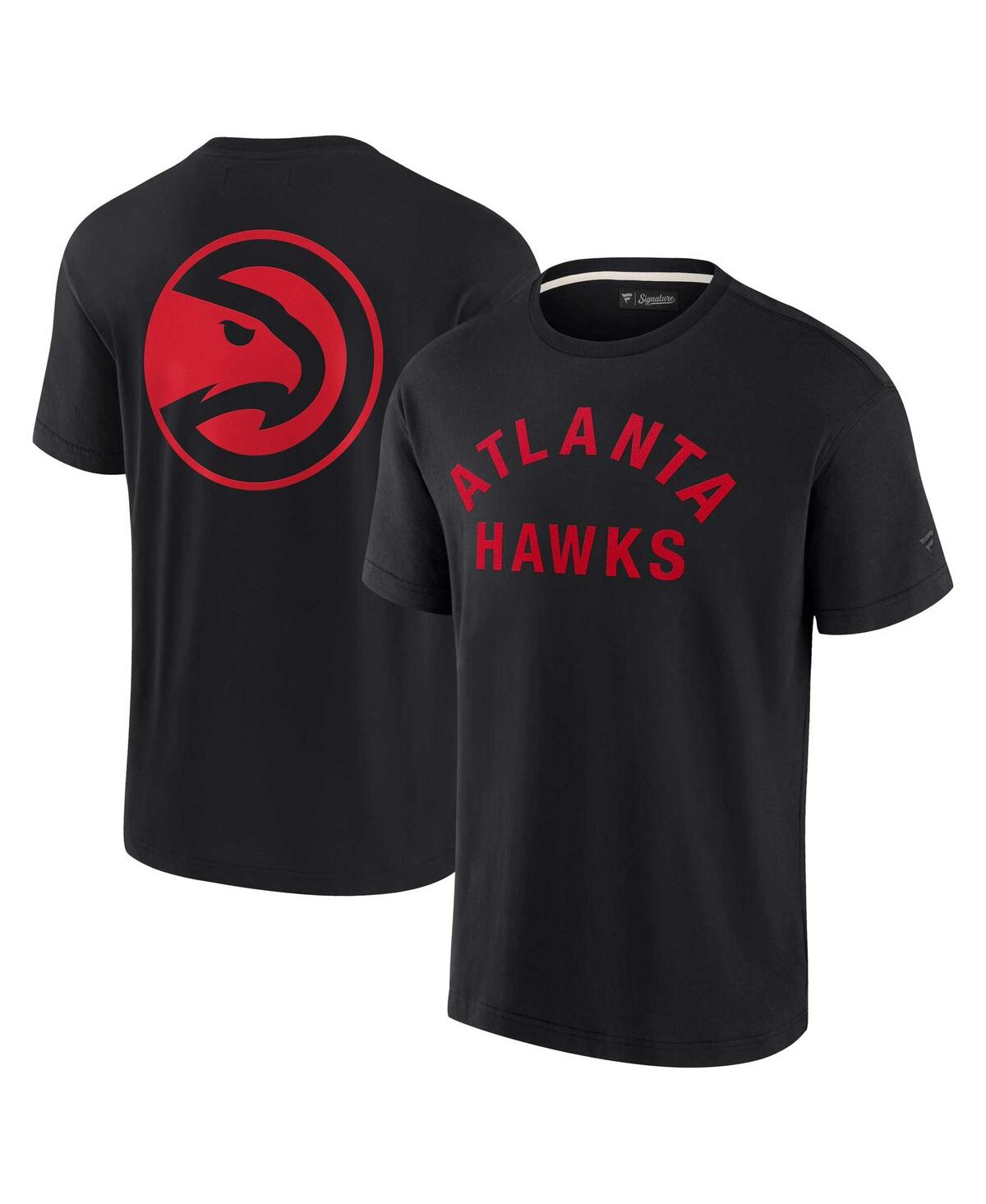 Men's and Women's Fanatics Signature Black Atlanta Hawks Super Soft T-shirt - Black