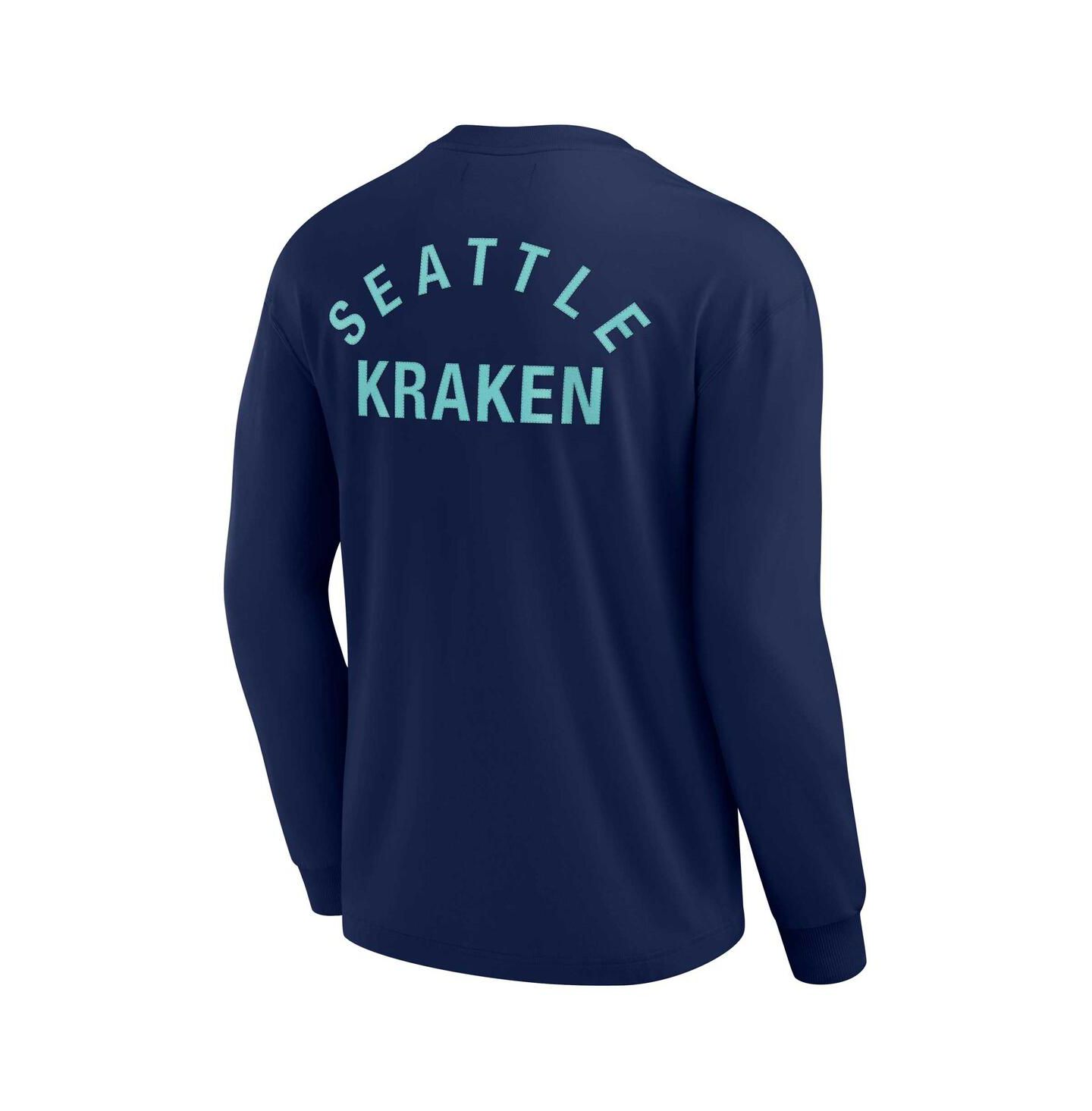 Футболка Fanatics Signature Deep Sea Blue Seattle Kraken Super Soft Long Sleeve — фото 3