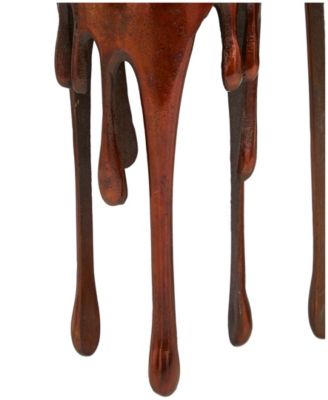 Aluminum Pillar Candle Holder with Dripping Melting Designed Legs Set of 3 - 13", 10", 9" H