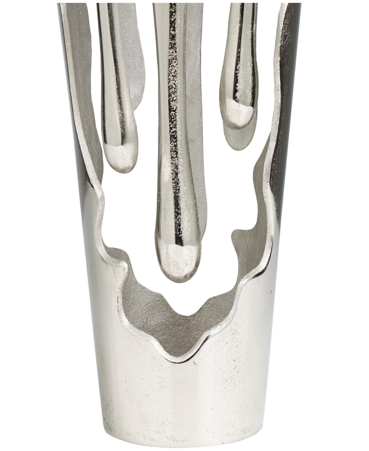 Shop Rosemary Lane Aluminum Drip Vase With Melting Designed Body, 8" X 8" X 19" In Silver