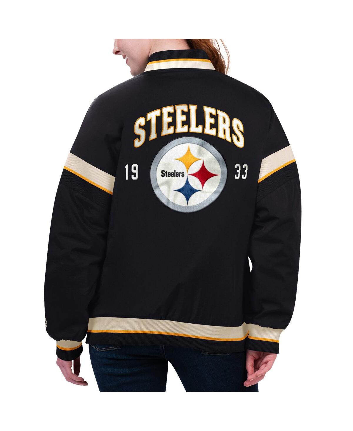 Shop Starter Women's  Black Pittsburgh Steelers Tournament Full-snap Varsity Jacket