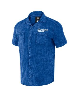 Men's Darius Rucker Collection by Royal Distressed Los Angeles Dodgers Denim Team Color Button-Up Shirt