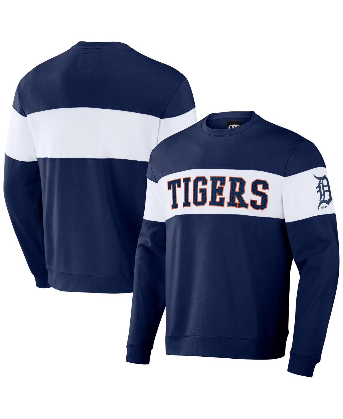 Fanatics Men's Darius Rucker Collection By  Navy Detroit Tigers Stripe Pullover Sweatshirt