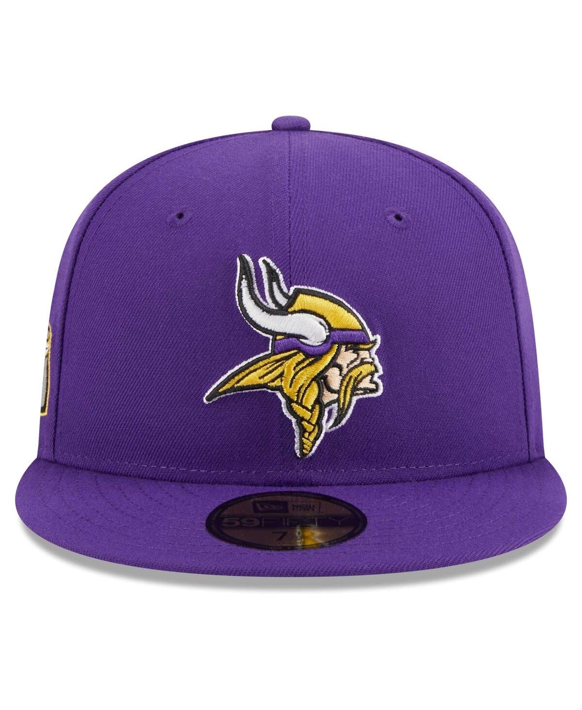 Shop New Era Men's  Purple Minnesota Vikings Main Patch 59fifty Fitted Hat