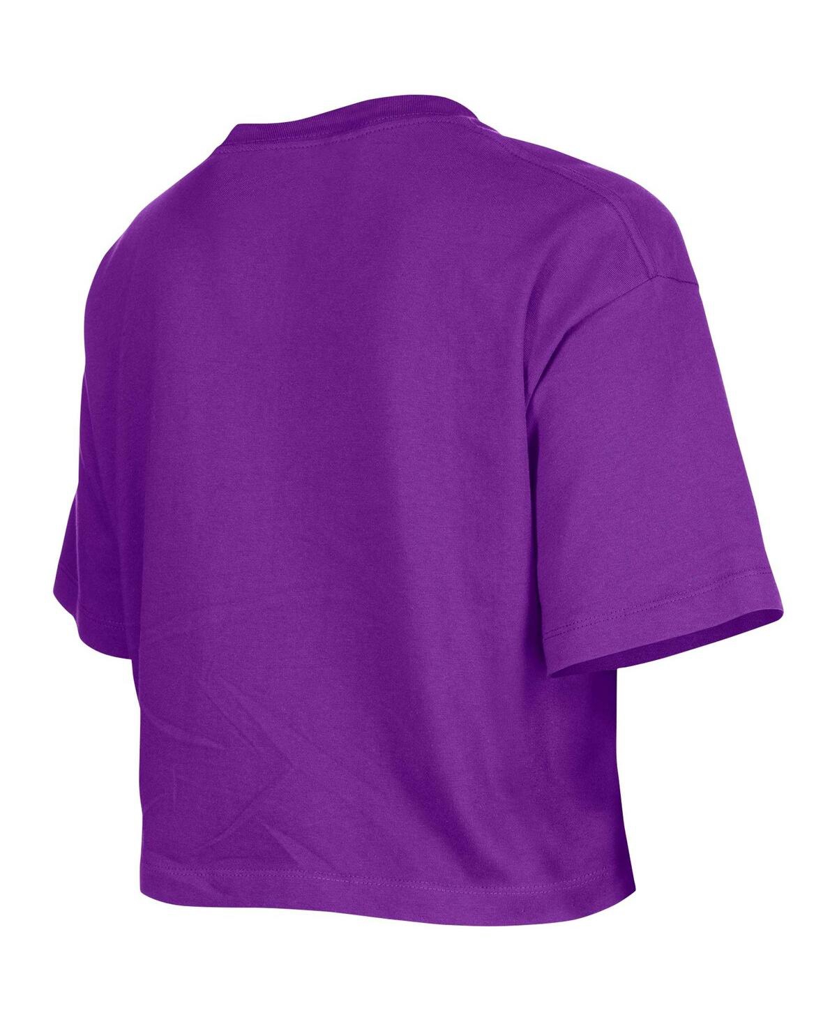 Shop New Era Women's  Purple Los Angeles Lakers Cropped T-shirt