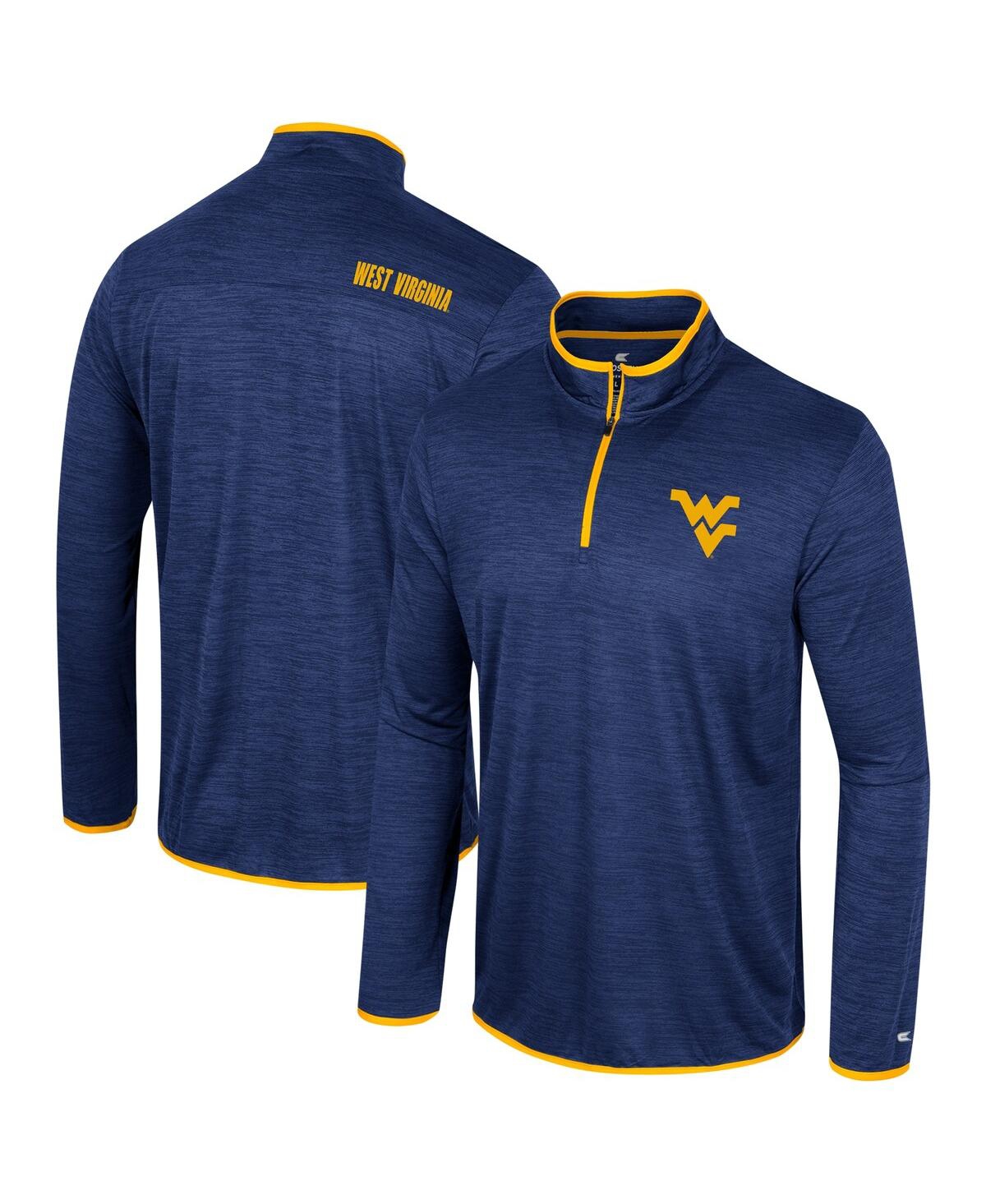 Shop Colosseum Men's  Navy West Virginia Mountaineers Wright Quarter-zip Windshirt