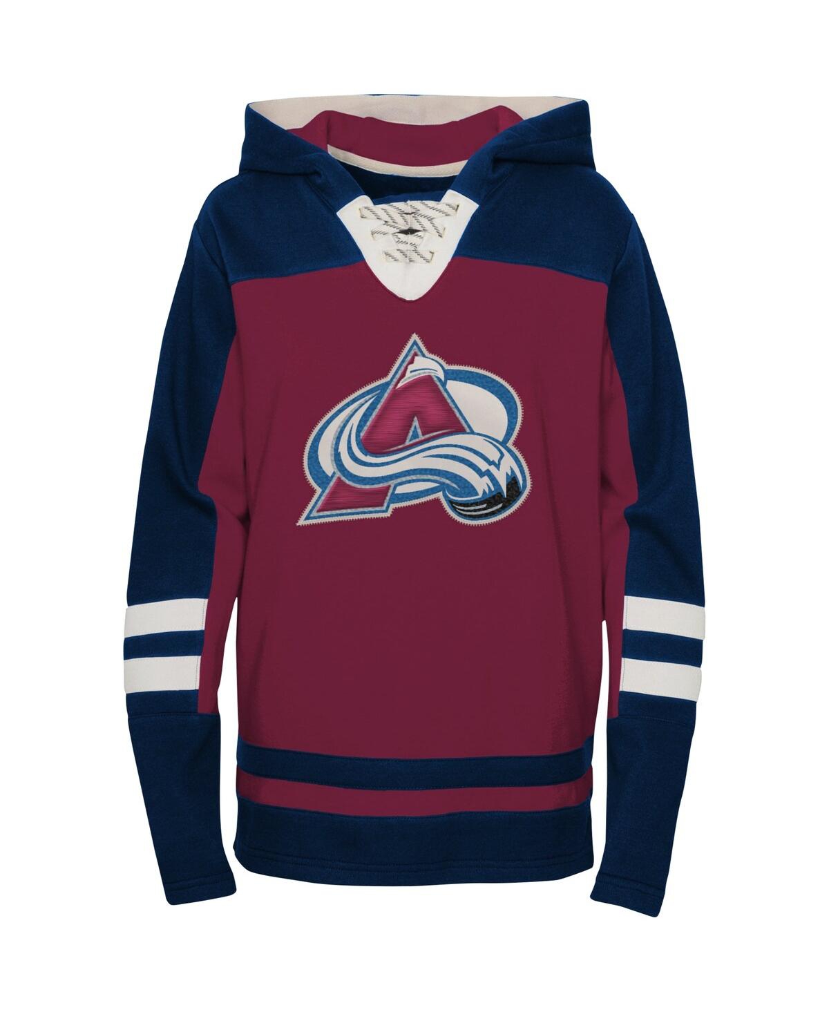 Preschool Boys and GirlsColorado Avalanche Ageless Revisited Lace-Up V-Neck Pullover Hoodie - Burgundy