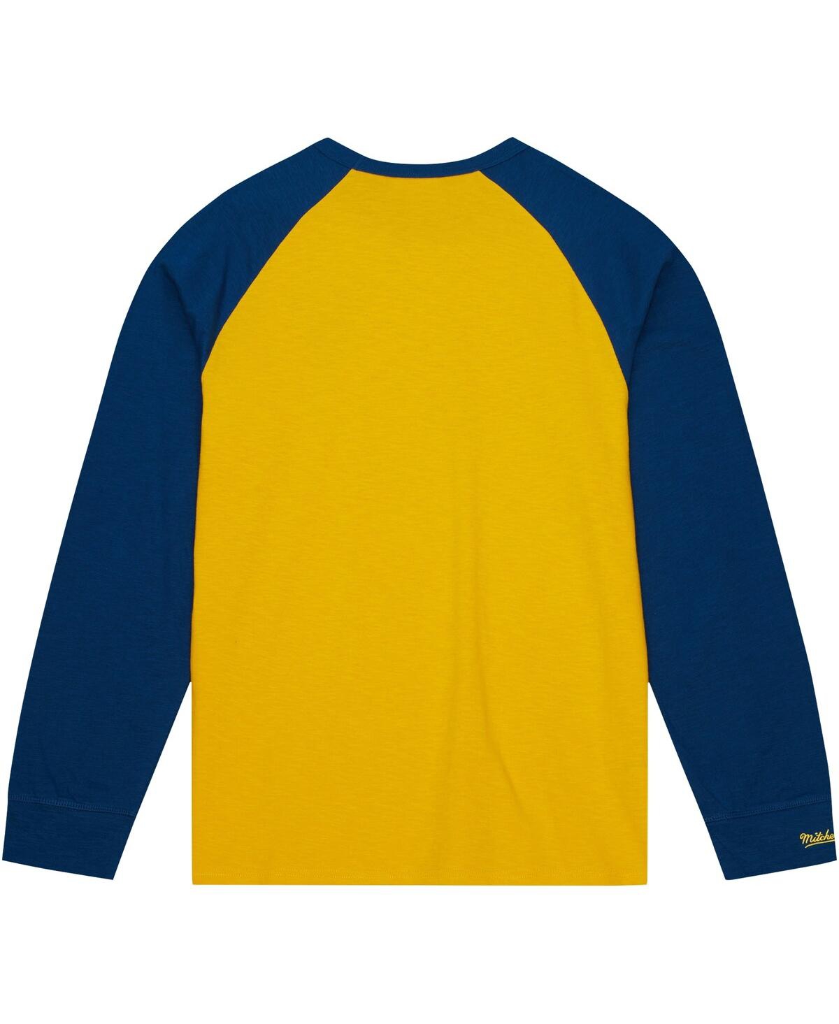 Men's Mitchell & NessWest Virginia Mountaineers Legendary Slub Raglan Long Sleeve T-shirt - Gold