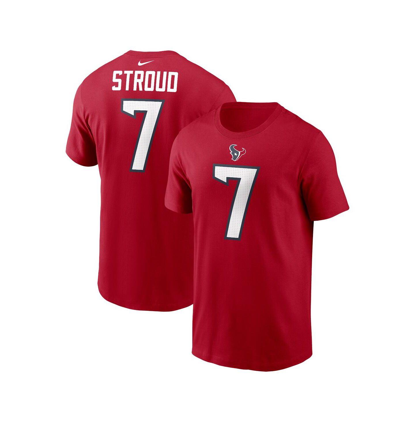 Мужская футболка Nike C.J. Stroud Red Houston Texans Player Name and Number — фото 1