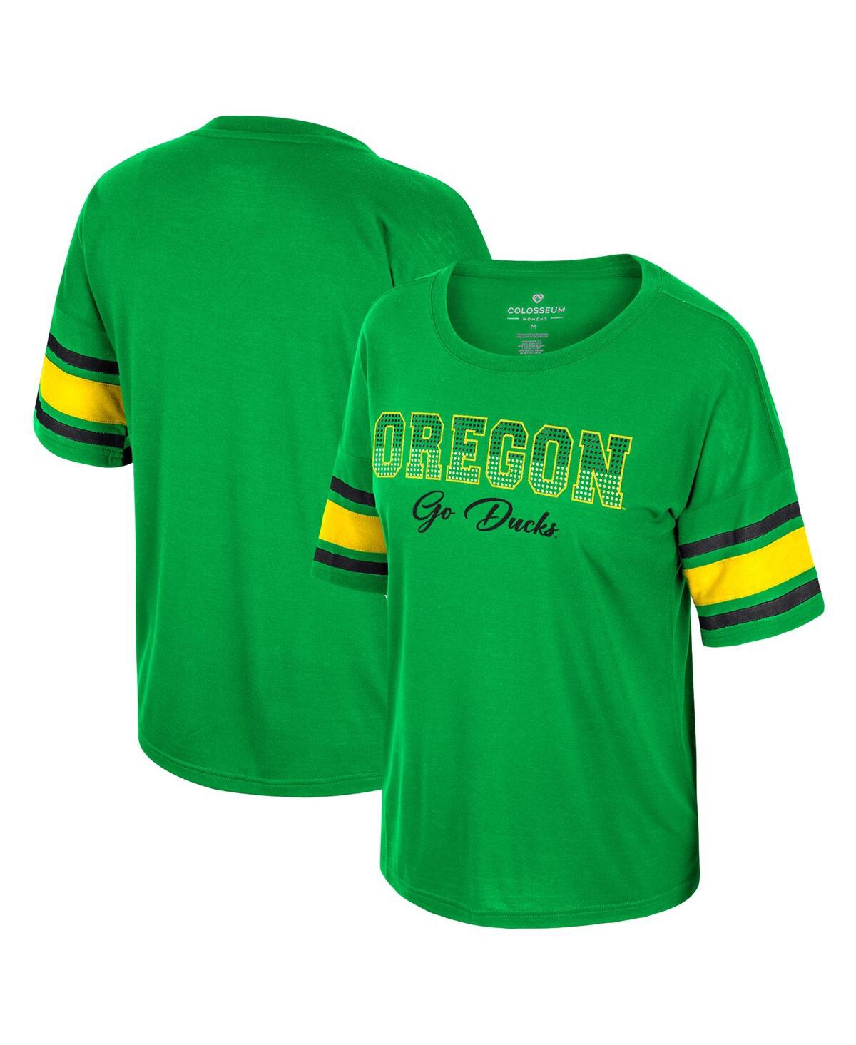 Women's Colosseum Green Oregon Ducks I'm Gliding Here Rhinestone T-shirt - Green