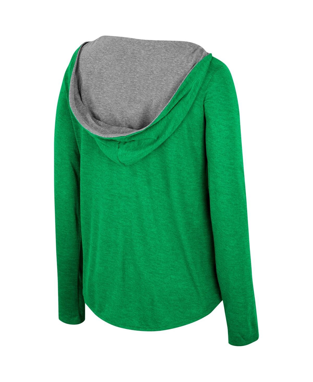Shop Colosseum Women's  Green Distressed Oregon Ducks Distressed Heather Long Sleeve Hoodie T-shirt