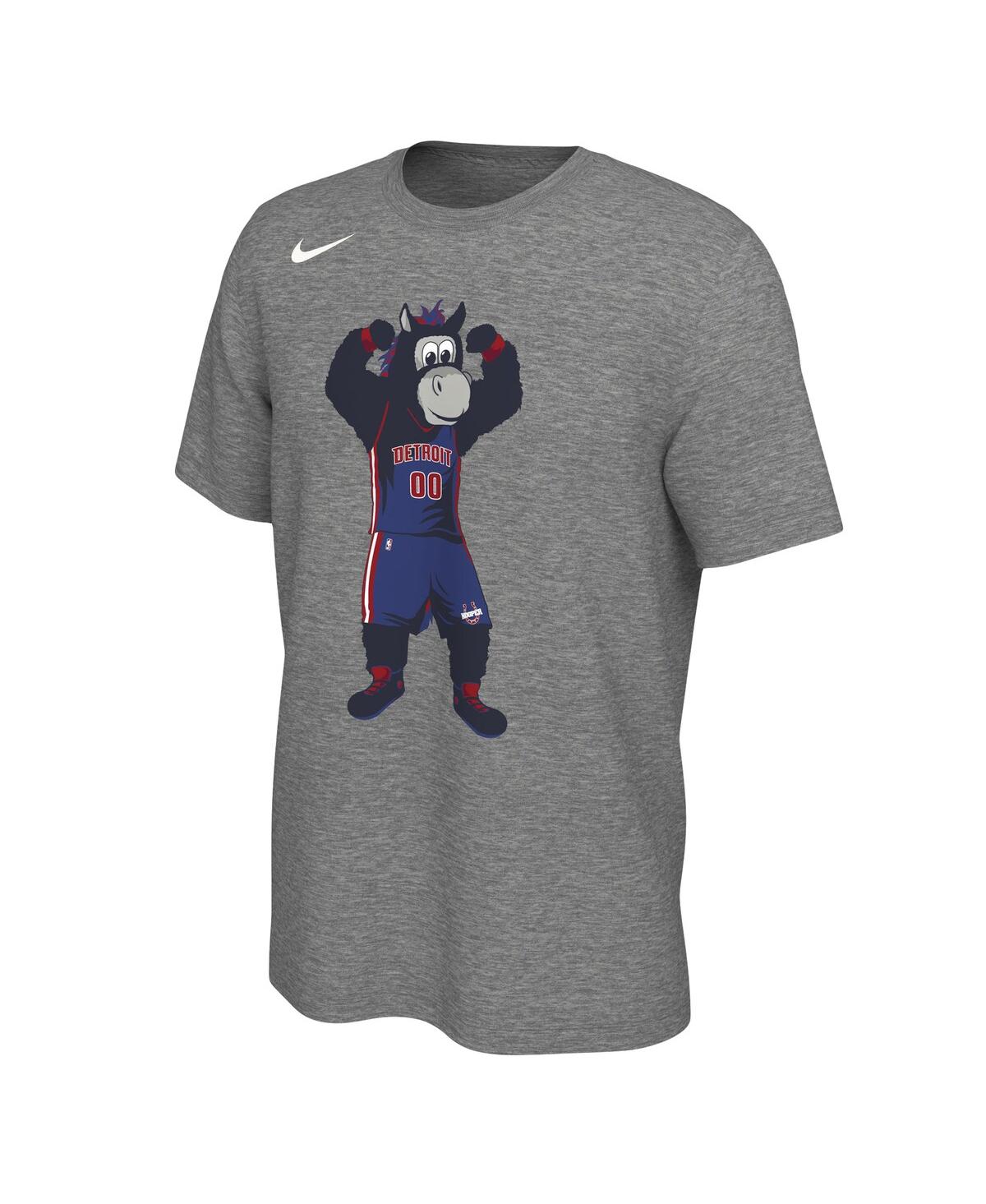 Shop Nike Men's And Women's  Heather Charcoal Detroit Pistons Team Mascot T-shirt