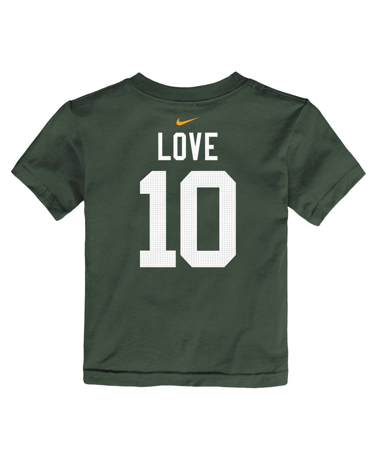 Nike Toddler Boys And Girls  Jordan Love Green Green Bay Packers Player Name And Number T-shirt In Green