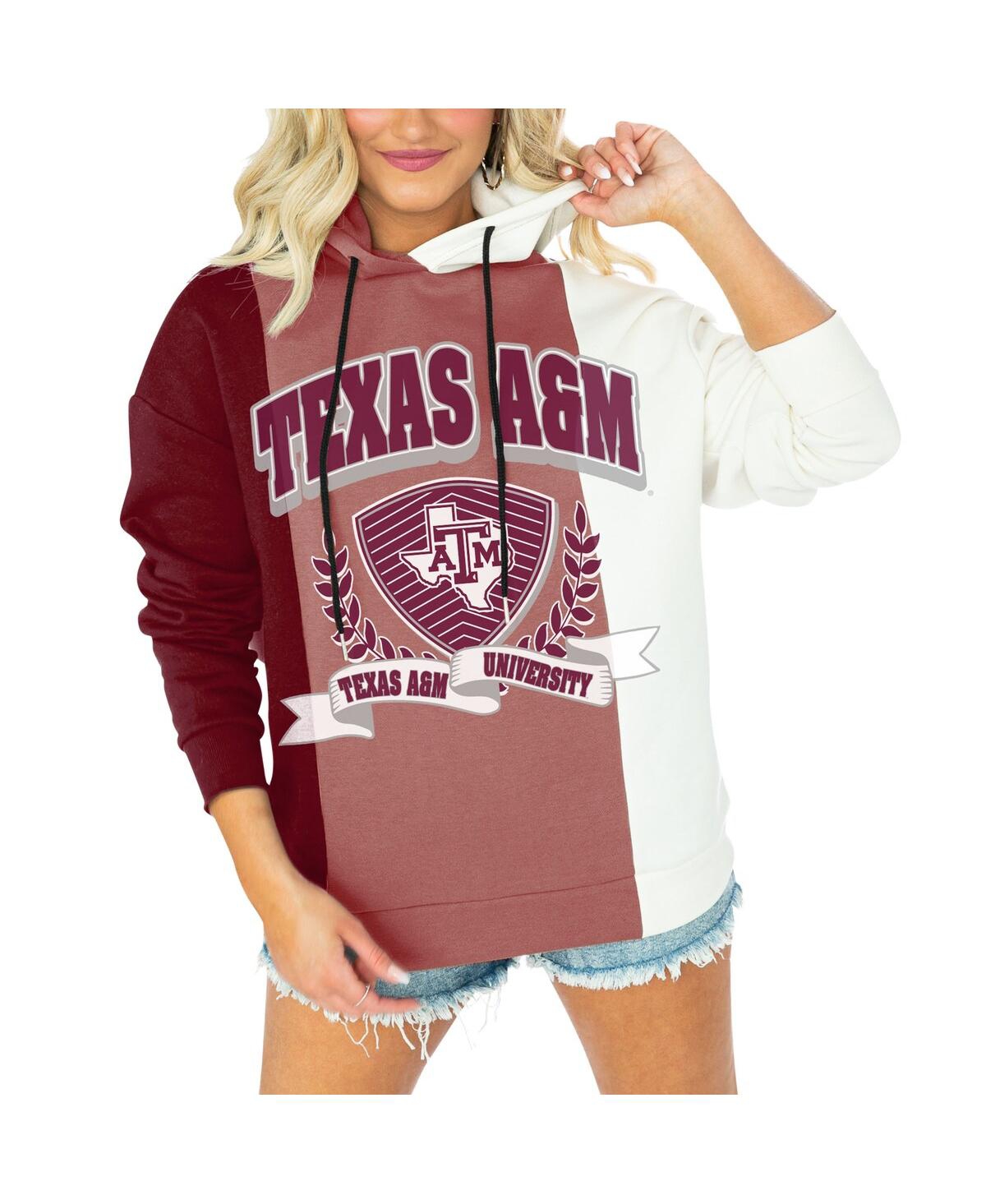 Shop Gameday Couture Women's  Maroon Texas A&m Aggies Hall Of Fame Colorblock Pullover Hoodie