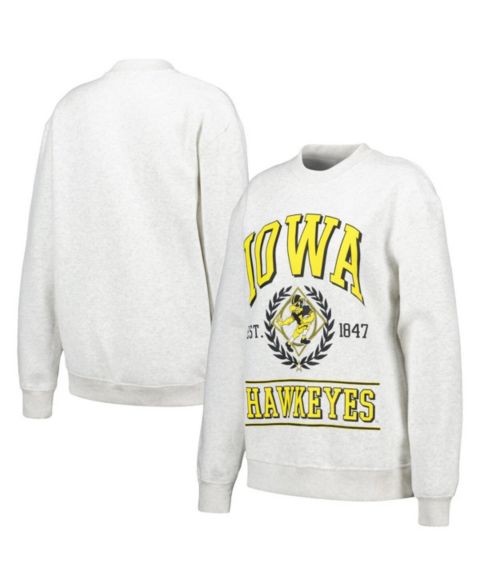Женская толстовка Established & Co. Ash Iowa Hawkeyes Logo Pullover