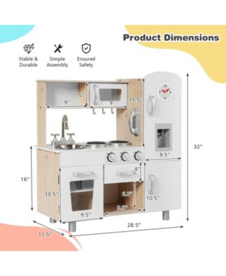 SUGIFT Vintage Play Kitchen Pretend Kids Cooking Playset Toys with Water Dispense