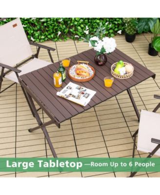 4-6 Person Portable Aluminum Camping Table with Carrying Bag