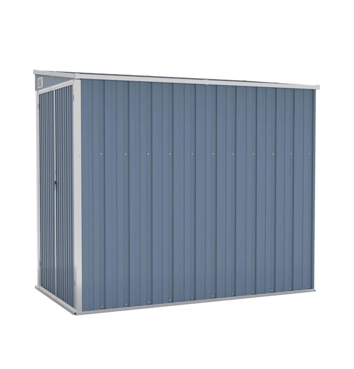 Wall-mounted Garden Shed Gray 46.5"x76.4"x70.1" Galvanized Steel - Grey