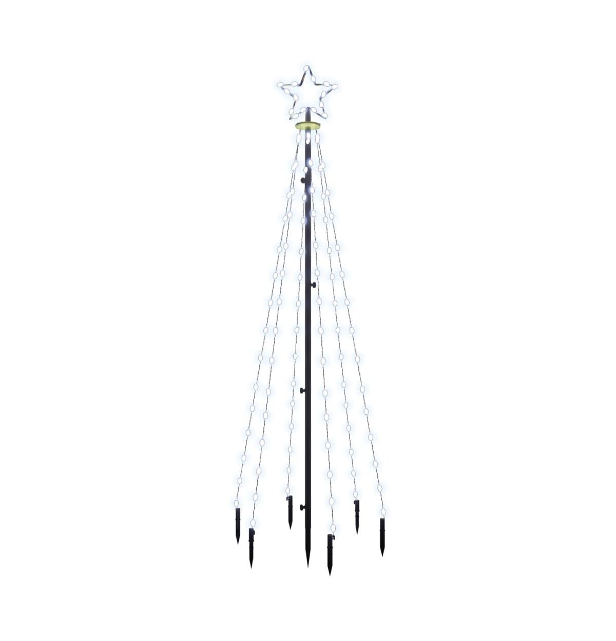 Christmas Tree with Spike Cold White 108 LEDs 6 ft - White