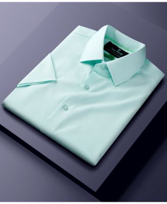 Men's Slim Fit Short Sleeve Performance Button Down Dress Shirt